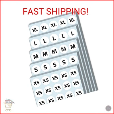 Pegatinas de tallas para ropa, etiquetas de tallas de camisas pequeñas medianas grandes (XS S M L XL) Foto 1 de 2
