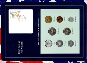 Kursmünzensätze aller Nationen Polen 1975-1985 UNC 10,20 Zlotych 1985 5 Zlotych 1983 - Bild 1 von 2