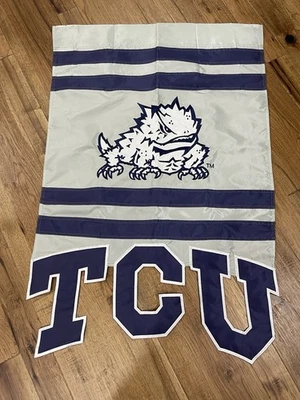 Texas Christian University Horned Frogs TCU Large Yard Flag Purple College - Image 1 of 4