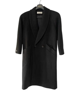 Vintage 90s Jones New York Damen Long Wool Coat Size M Petite Black ILGWU Regal - Bild 1 von 14
