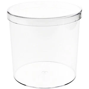 Pioneer Plastics 190C Clear Round Plastic Container, 5.125" W x 5.125" H - Picture 1 of 4