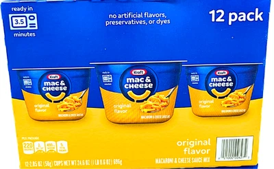 Mezcla de salsa de queso y macarrones Kraft original 12 tazas de 2,05 onzas EXP 01/2026 Foto 1 de 4