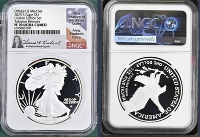 2025 S US MINT LIMITED EDITION SILVER PROOF SET $1 ASE NGC PF70 ADVANCE RELEASE - Image 1 of 2