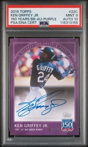 2019 Topps Ken Griffey Jr 150 Years of Baseball Purple /25 PSA 9 Mint 10 Auto - Bild 1 von 2