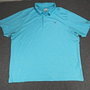 Polo da golf Callaway uomo 3XL blu acqua manica corta Opti Dri - Foto 1 di 8