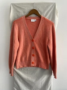 VILA Orange V Neck Button Up Cardigan Size EUR M - Picture 1 of 4
