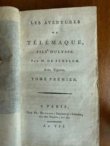 Fenelon Les Aventures de Télémaque Antique First Edition Two Books - Imagen 1 de 19