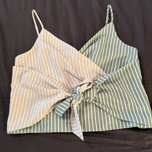 Mare Mare x Anthropologie gestreiftes Tanktop vorne zum Binden Größe Medium neu mit Etikett - Bild 1 von 9
