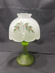 Westmoreland Frosted Christmas Fairy Lamp W/ Holly Leaves & Berries 8”T X 4.5”W - Picture 1 of 7