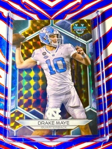 2023 Bowman Best University Drake Maye RC Gold Geometric Refractor /50 #96 UNC - Bild 1 von 2