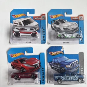 Lot (4) Hot Wheels 2014 HW City Short Card Super Van, Honda S2000, Ryura, F150 - Bild 1 von 10