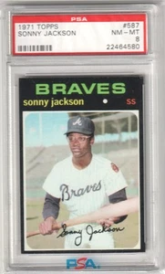 SONNY JACKSON 1971 Topps #587 PSA 8 NM-MT - BRAVES - Picture 1 of 2