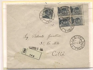07.11.1929 Raccomandata da Napoli per città - Foto 1 di 1