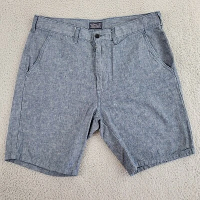 Pantalones Cortos Levi's de Lino para Hombres 33 Azul Dos Caballos Brezo Chino Bolsillos Foto 1 de 4