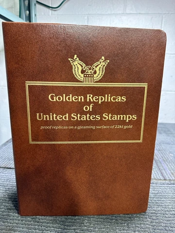Golden Replica of United States Stamps 22kt Gold Plated Lot of (63) Cover
