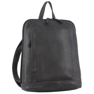 Milleni Ladies Nappa Leather Bag Twin Zip Backpack w/ Zipped Pocket - Teal - Picture 1 of 3