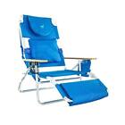 Chaise de plage Autruch Deluxe 3 en 1 avec ouverture faciale - portable, bleu inclinable
