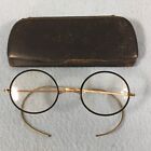 Vintage - Torshell - Round Rim Eyeglasses With Hinged Case - Antique Dickson