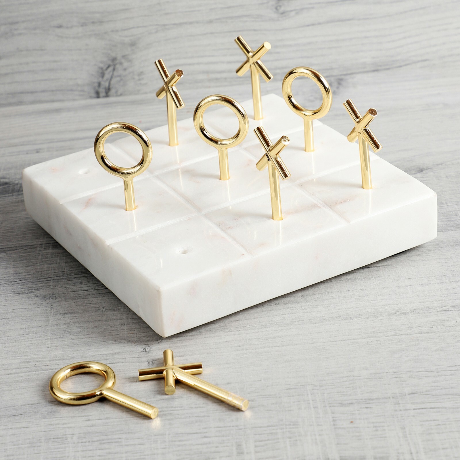 Handmade Marble Vintage White Marble Tic Tac Toe Game Board with Brass  Pieces | eBay