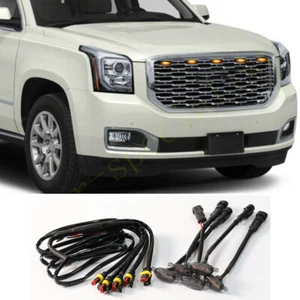 5X Fit For GMC Yukon 2019-2020 Front Grille LED Amber Light Raptor Style Cover - Picture 1 of 2