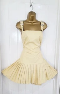 ASOS Size 14 Buttermilk 100% Cotton Pleated Backless Summer Holiday Dress NEW - Picture 1 of 5
