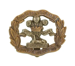 Insignia de gorra de regimiento de South Lancashire bi metal - Imagen 1 de 1