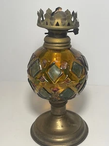 sail boat brand oil lamp carnival glass  - Picture 1 of 4