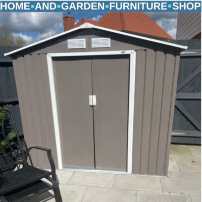 GARDEN SHED 7ft x 4ft Metal Garden Storage Shed Lockable Outdoor Storage w/ Vents for Tools