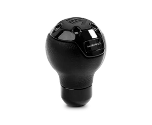 MOMO Nero Shift Knob - Tall Black Leather with Black Chrome Insert - Picture 1 of 1