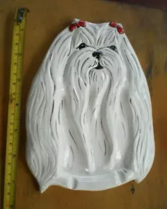 Vintage Dog Face Ashtray Porcelain ~ Signed Jacquelin - Picture 1 of 6