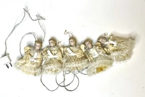 VTG Silvestri Victorian Style 5 Christmas Angels String lights Porcelain Heads - Picture 1 of 6