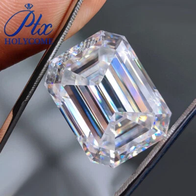 Smaragd Schliff Weiß D-Farbe Lose Moissanit VVS1 Edelstein Diamanttester positiv - Bild 1 von 4