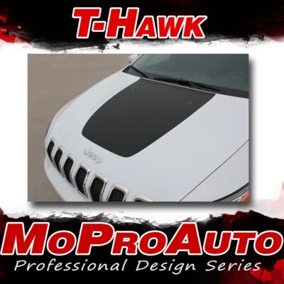 2014-2020 Jeep Cherokee Trailhawk Hood 3M Pro Vinyl Graphics Stripes Decals KJ20 - Image 1 of 4
