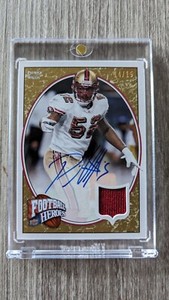 Patrick Willis Auto 2008 Upper Deck Football Heroes On Card Auto 14/15 Jersey 