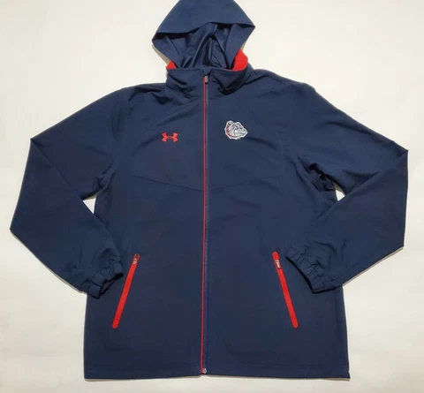Gonzaga Bulldogs Under Armour AllSeason Gear Hooded Jacket Mens Large Loose Fit Cover