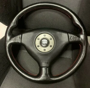 Original Momo Steereng Wheels Evo 6.5 Tommi Makinen T.M.E Red Stitching - Picture 1 of 6