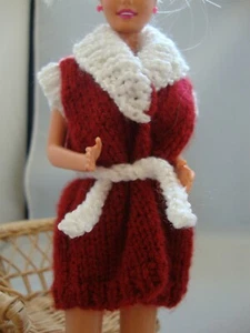 Maglione avvolgente bianco mirtillo vestiti bambola lavorato a mano adatto alla moda 11,5" come Barbie - Foto 1 di 2