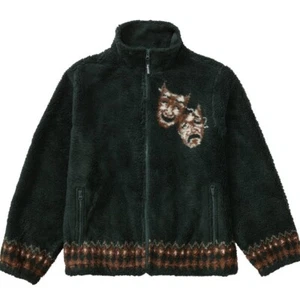SUPREME DRAMA MASK FLEECE JACKET DARK GREEN LARGE SS20J36 - Picture 1 of 7