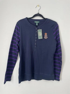 VTG Lauren Ralph Lauren Long Sleeves Crest Purple Blue XL New w Tag - Image 1 of 4