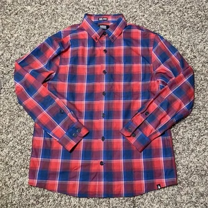 Camicia Alaskan Hardgear Duluth Trading con bottoni uomo M rossa blu a quadri non nascosta - Foto 1 di 8