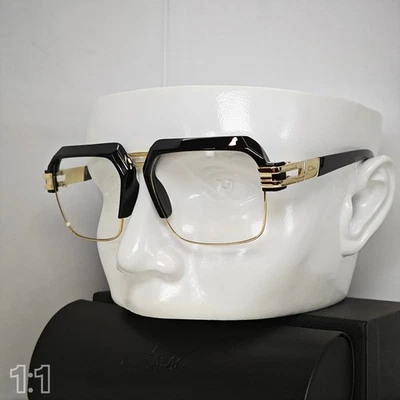 Gafas Cazal Elegantes Unisex Gafas Hombres Medio Marco Negro Dorado Foto 1 de 4