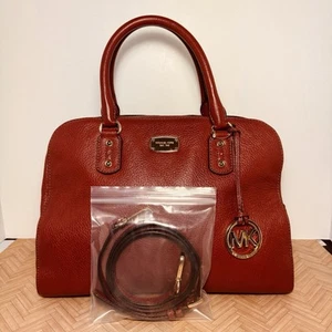 Michael Kors Handbag Sandrine Shoulder Brick Red Zipper Purse Shoulder Strap - Picture 1 of 18