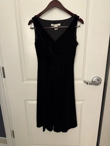 Evan-Picone Black Velvet Dress Size 8 Sleeveless Cocktail Party Vintage Style - Picture 1 of 8