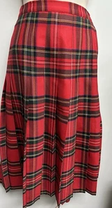 O'Neil of Dublin Irland Damengröße 10 100 % Wolle rot Schottenkaro Rock - Bild 1 von 8