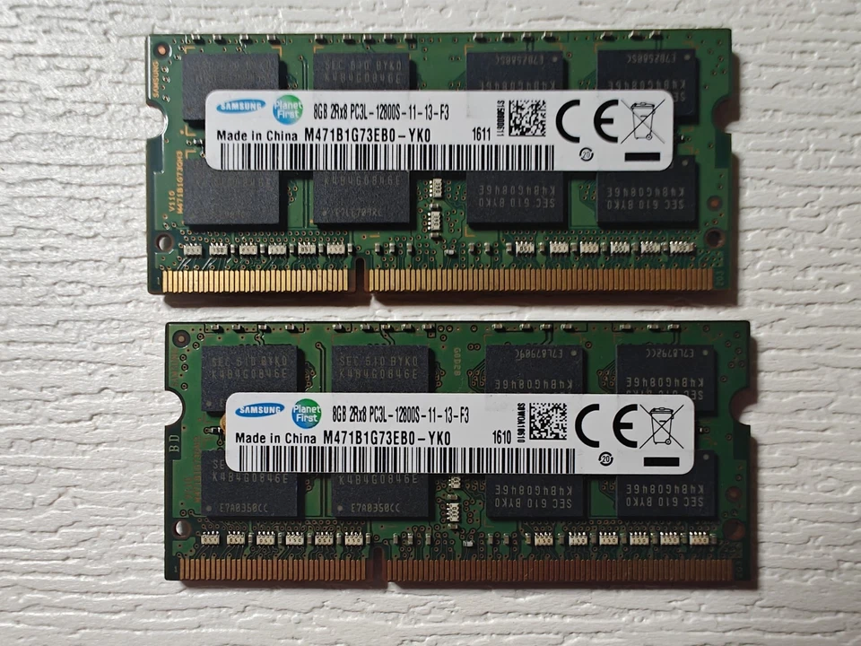 16GB(2x8) M471B1G73QH0-YK0 2Rx8 DDR3 PC3L-12800 1600MHz 1.35 LAPTOP MEMORY RAM - Image 1 of 1