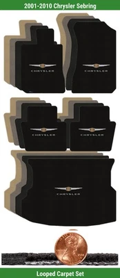 Juego de alfombrillas clásicas personalizadas para Chrysler Sebring '01-10 con logotipo (5 piezas) #I75 Foto 1 de 4