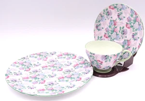 Shelley Summer Glory England Teacup/Saucer/Plate Trio Bone China Hydrangea Vint - Picture 1 of 24
