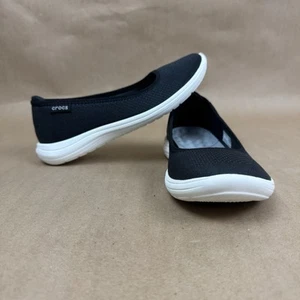 Crocs Reviva Womens Shoes Black Slip On Ballet Flats Comfort Shoes 205880 Size 8 - Imagen 1 de 20