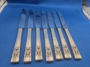 Lot of 7 Oneida CORONATION Silverplate New French Hollow Knife Rib Handle 9 1/2" - Picture 1 of 5