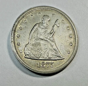 1875-S Twenty Cent Piece, Scarcer To Find This Nice, Choice AU+ 902 - Picture 1 of 2